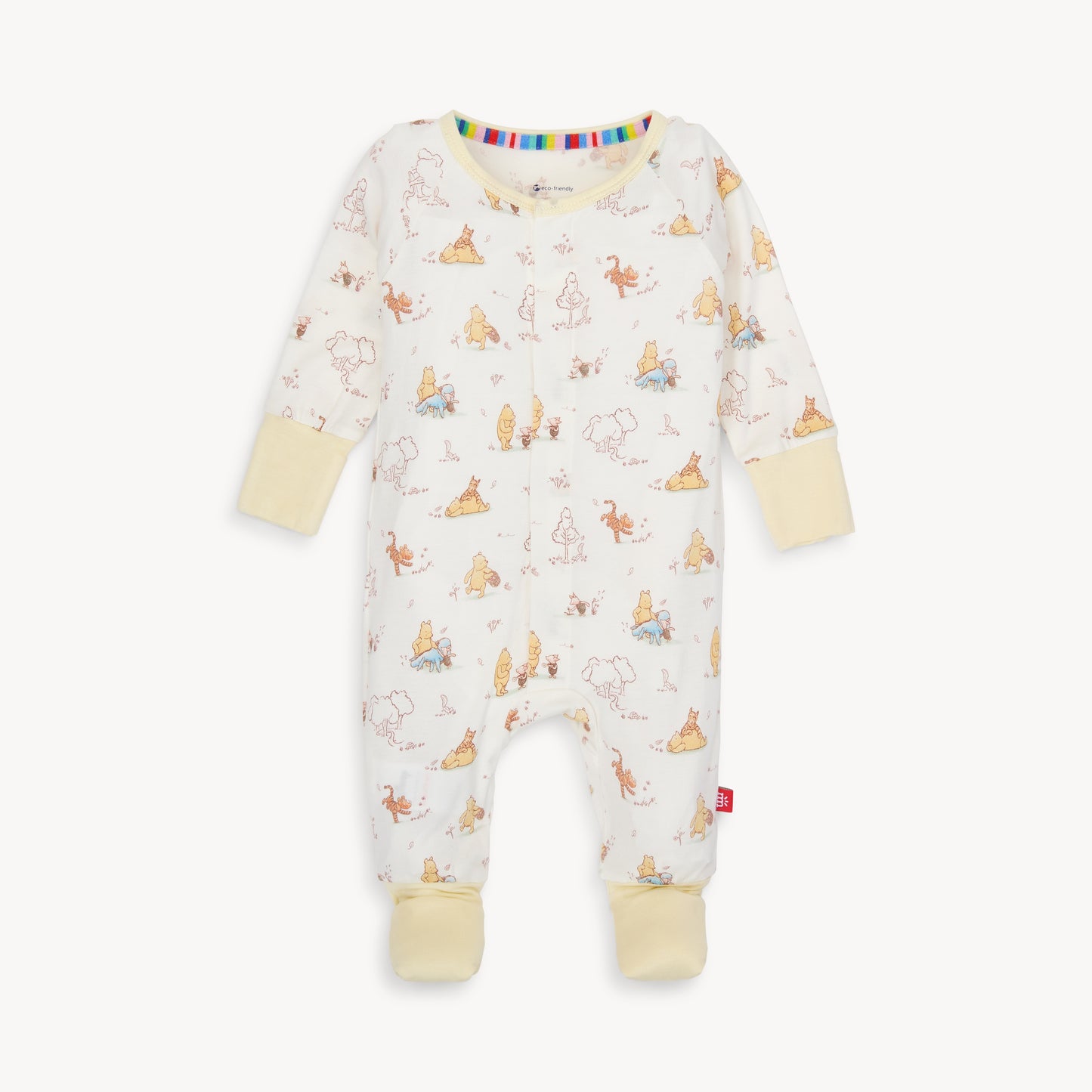 Baby onesie with animal print on a white background
