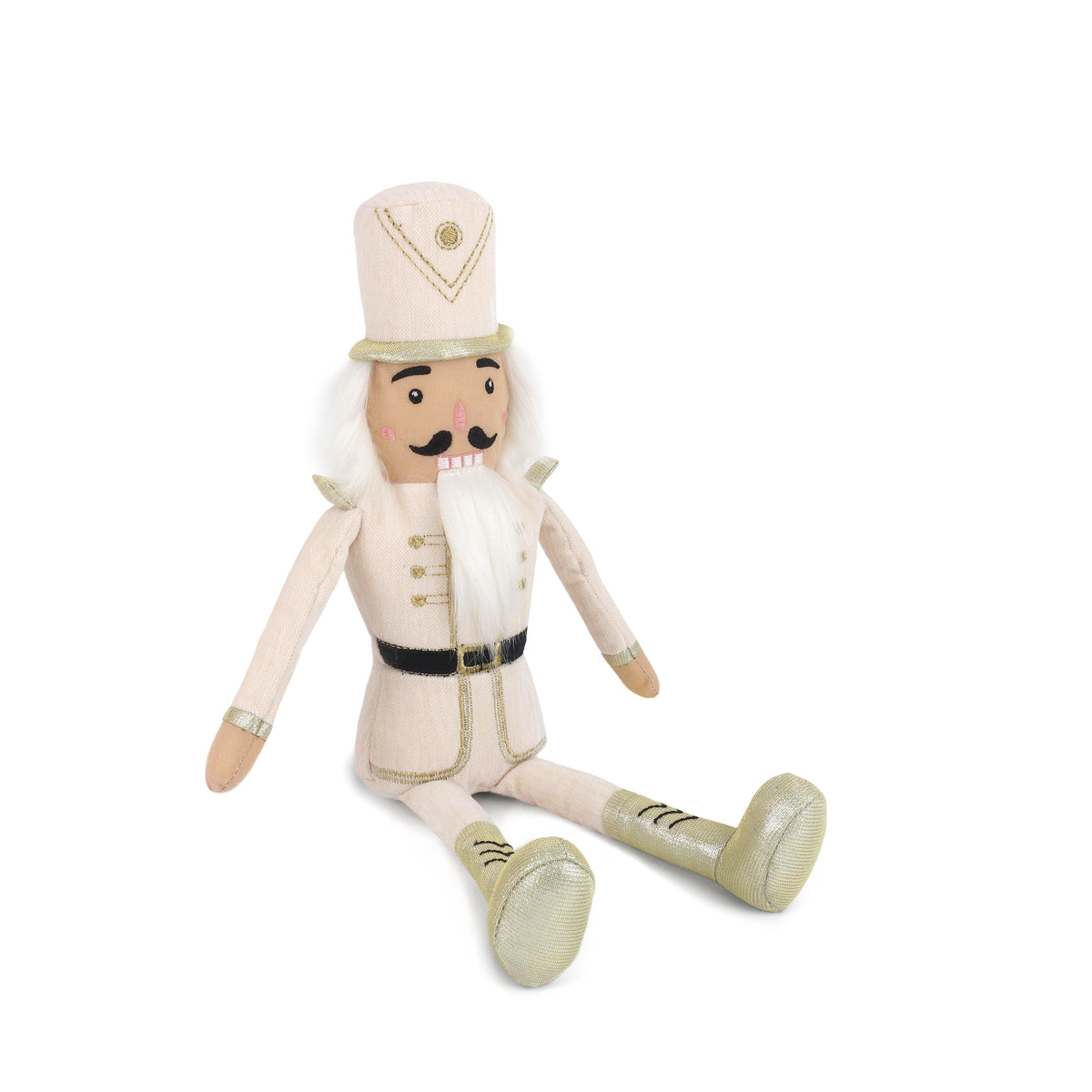 Toy soldier with a white beard and uniform on a white background