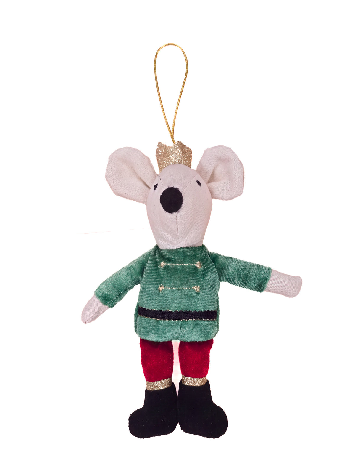 Mon Ami King Mouse Nutcracker Suite ornament in green, 7 inch