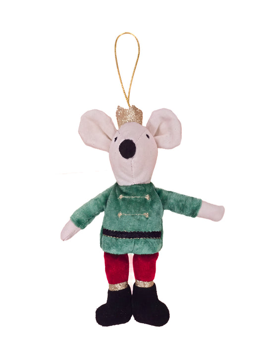 Mon Ami King Mouse Nutcracker Suite ornament in green, 7 inch