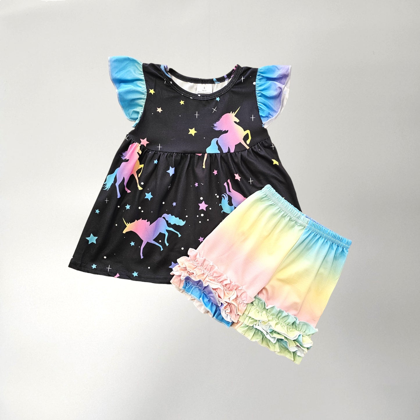 Rainbow Unicorn Short Set