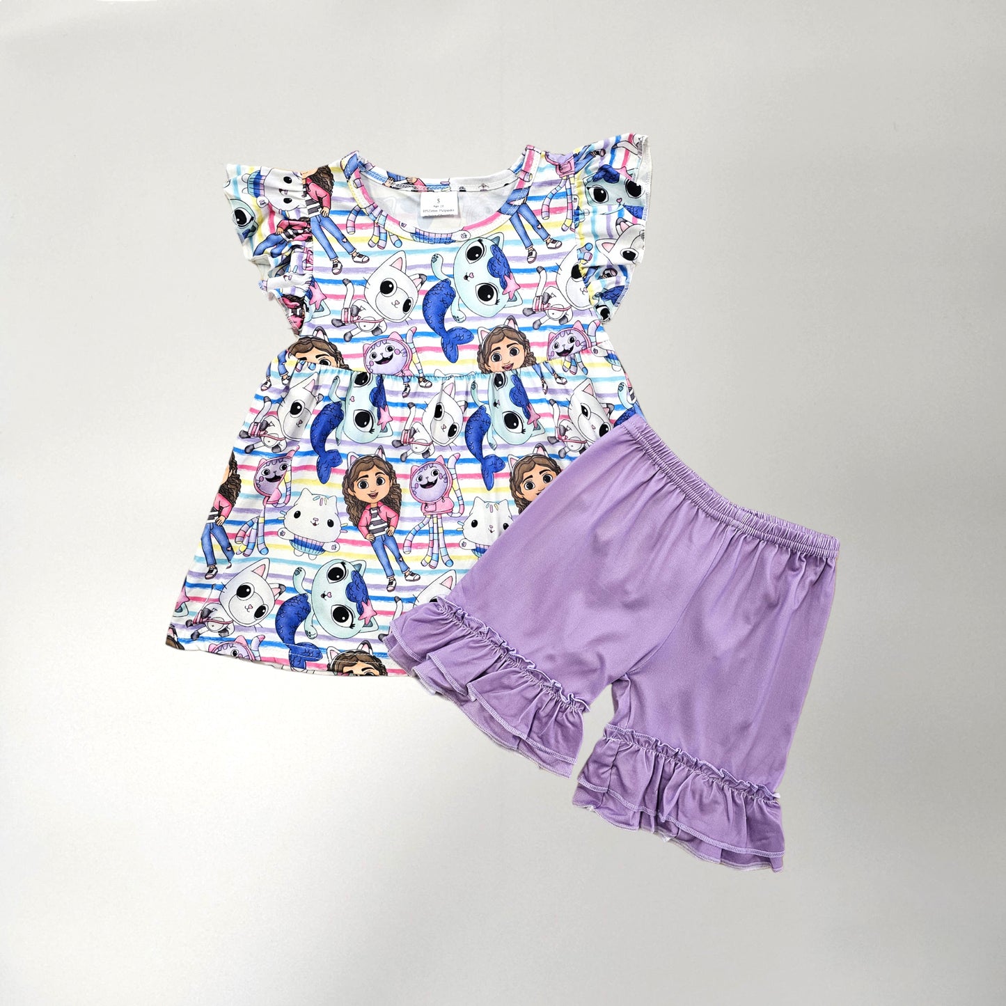 Cartoon Purple Short Set