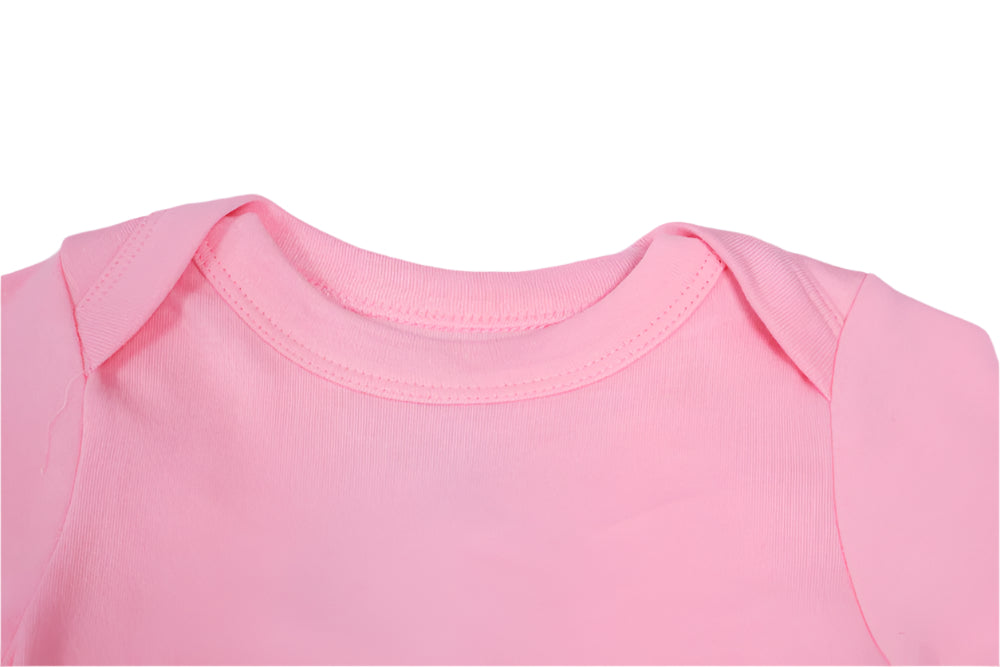 Pink long sleeve onsie neckline
