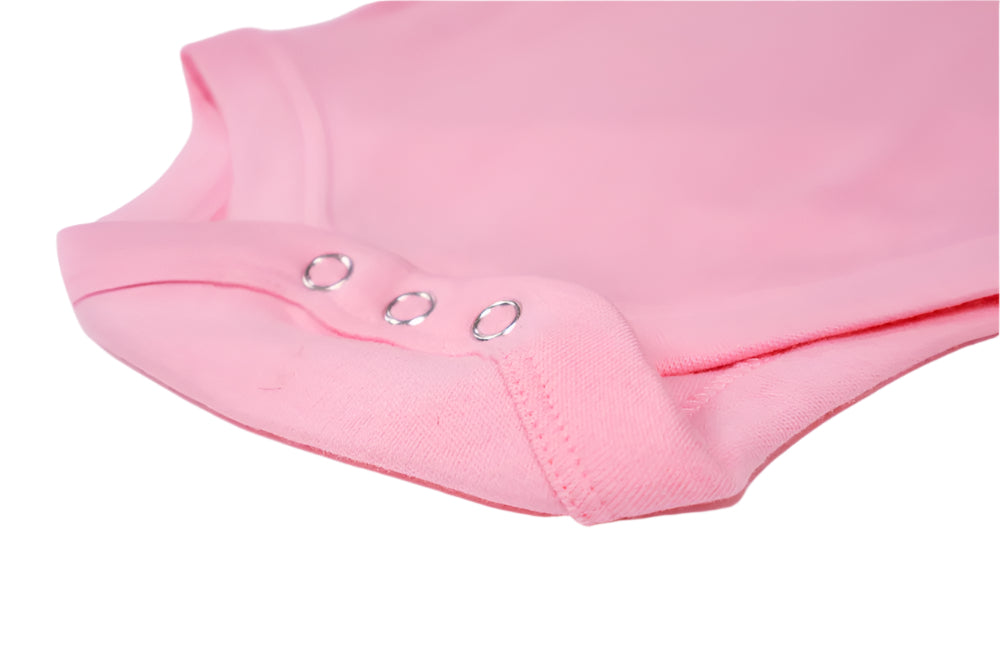 Pink long sleeve onsie snap closure