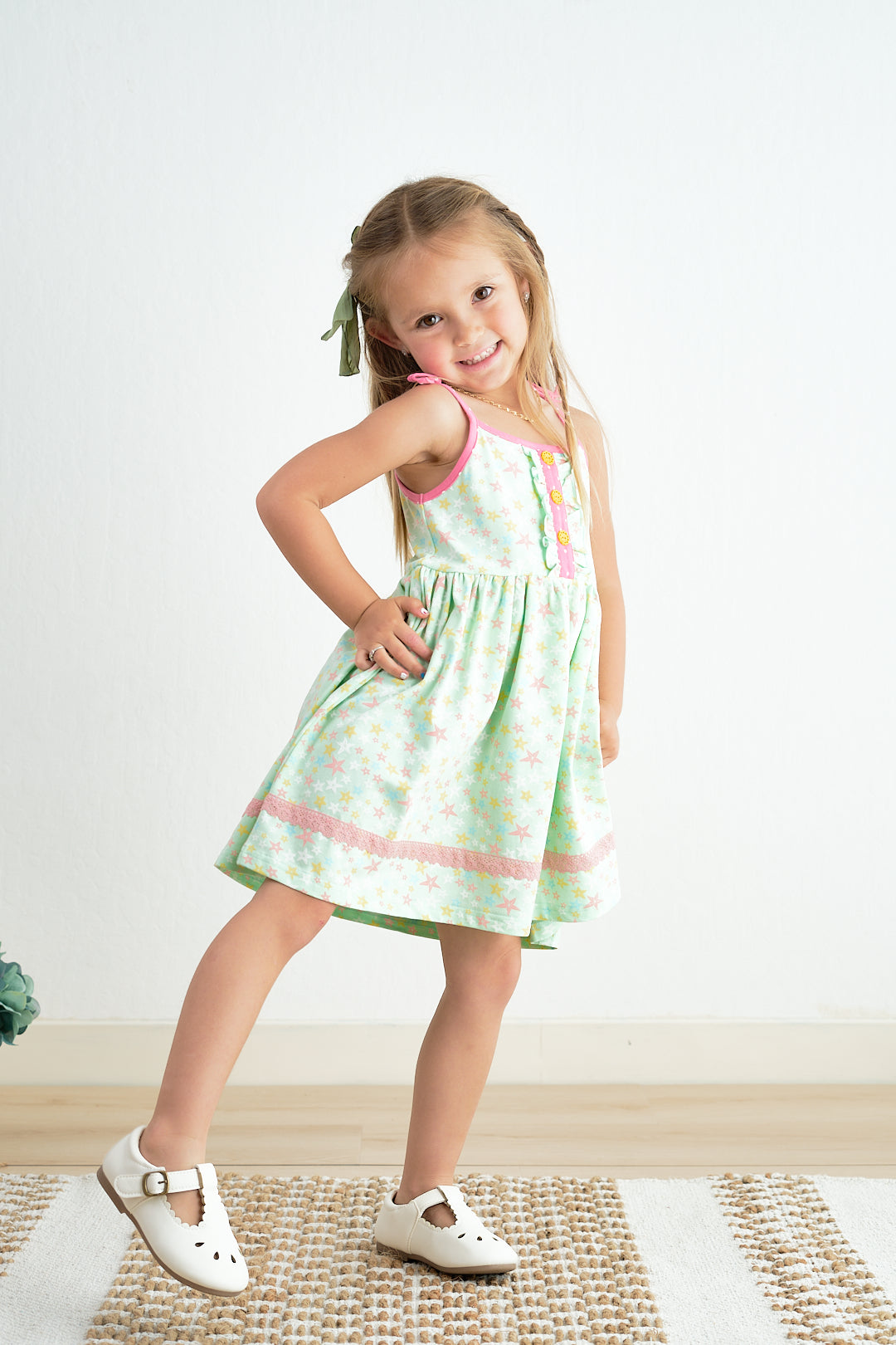 Star Print Strap Dress