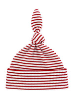 SIIX Collection Red Stripe Beanie, soft ribbed cotton baby Christmas hat - view 2