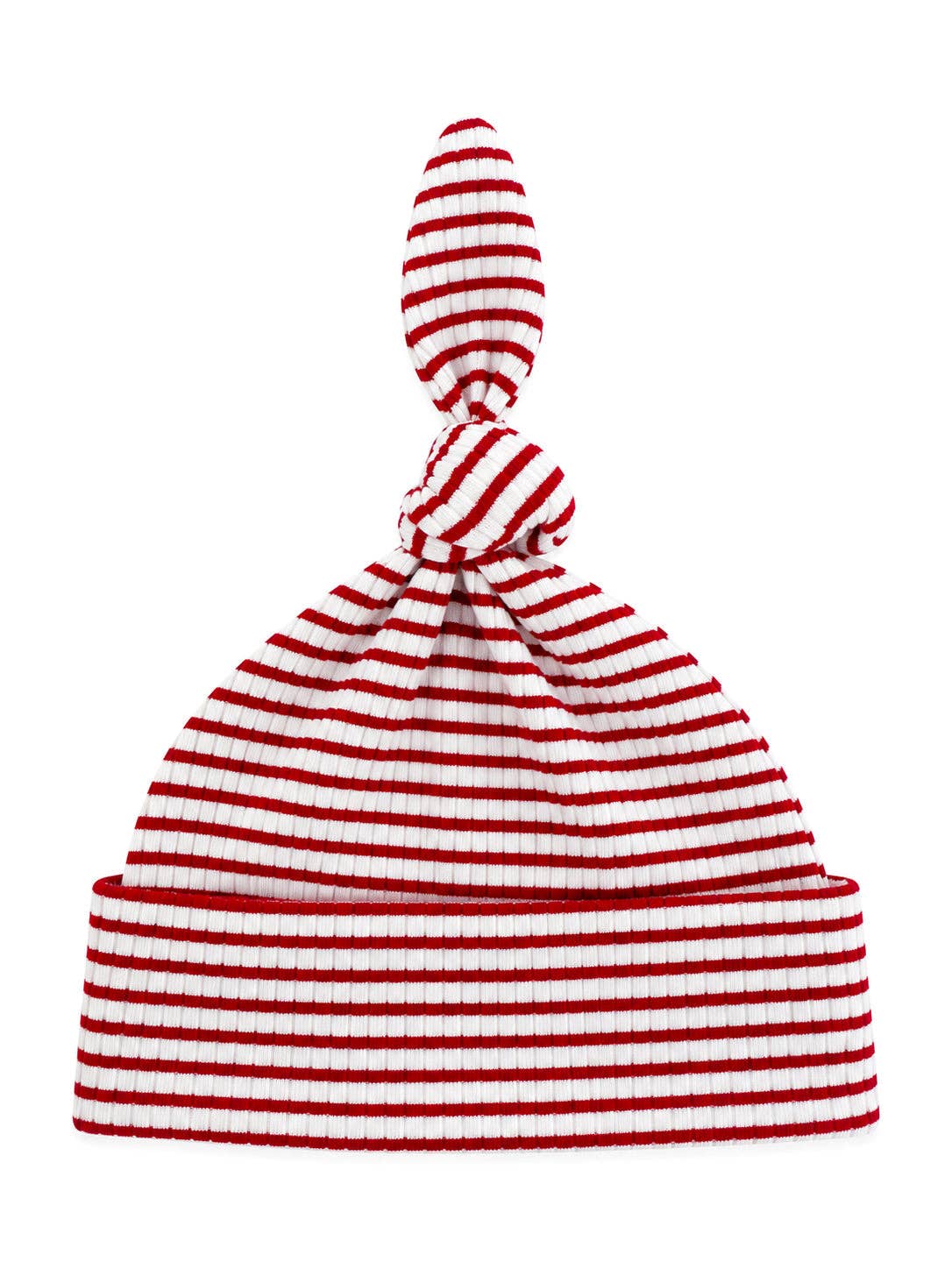 SIIX Collection Red Stripe Beanie, soft ribbed cotton baby Christmas hat - view 2