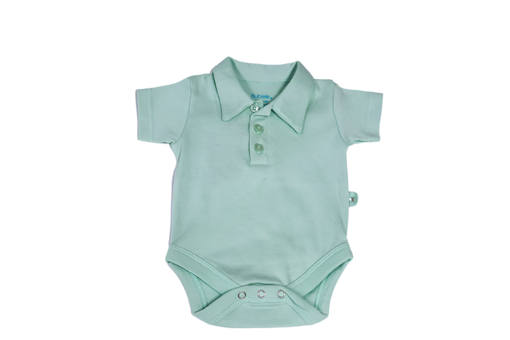 Sage polo short sleeve onsie front