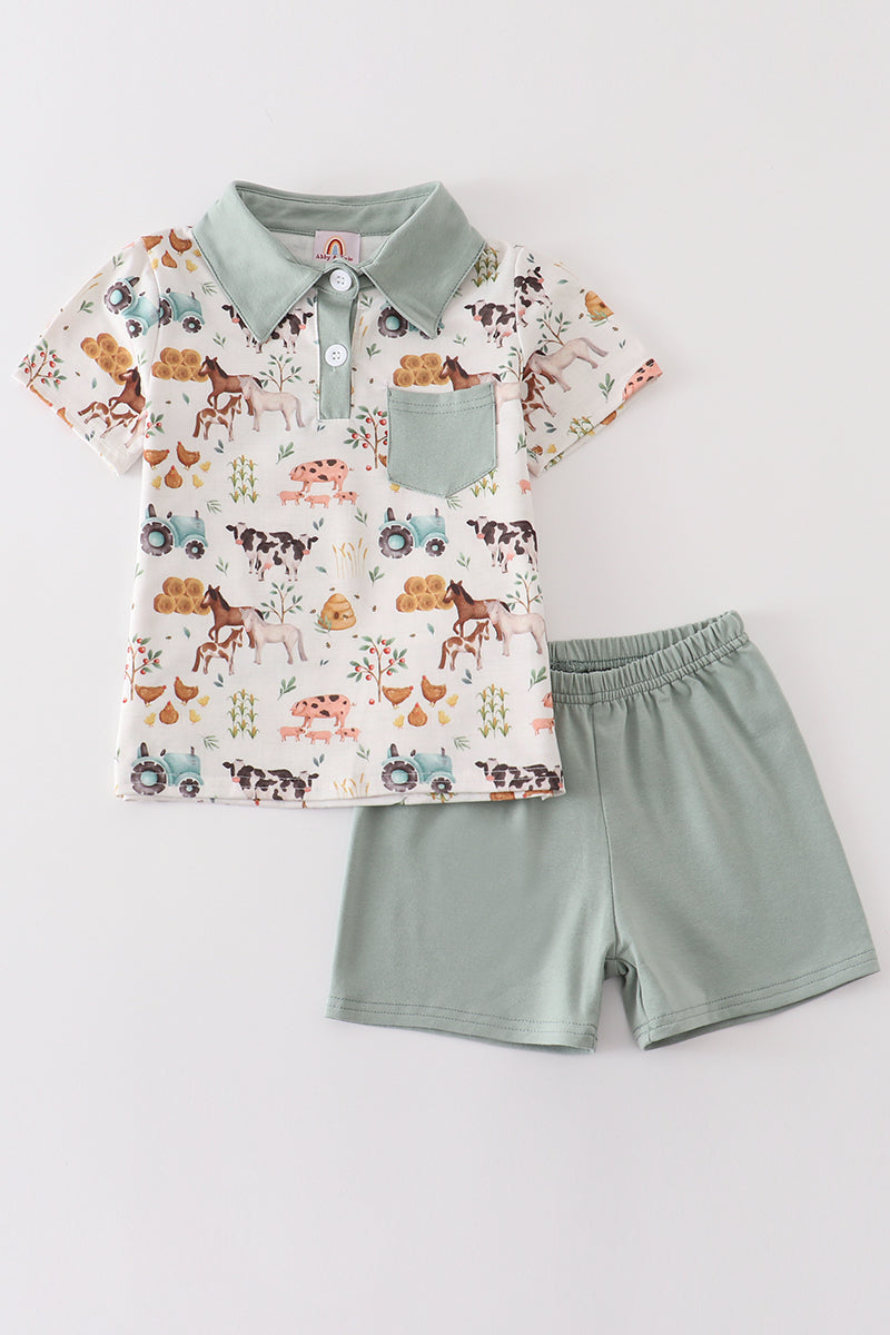 Sage Farm Animal Boy Set