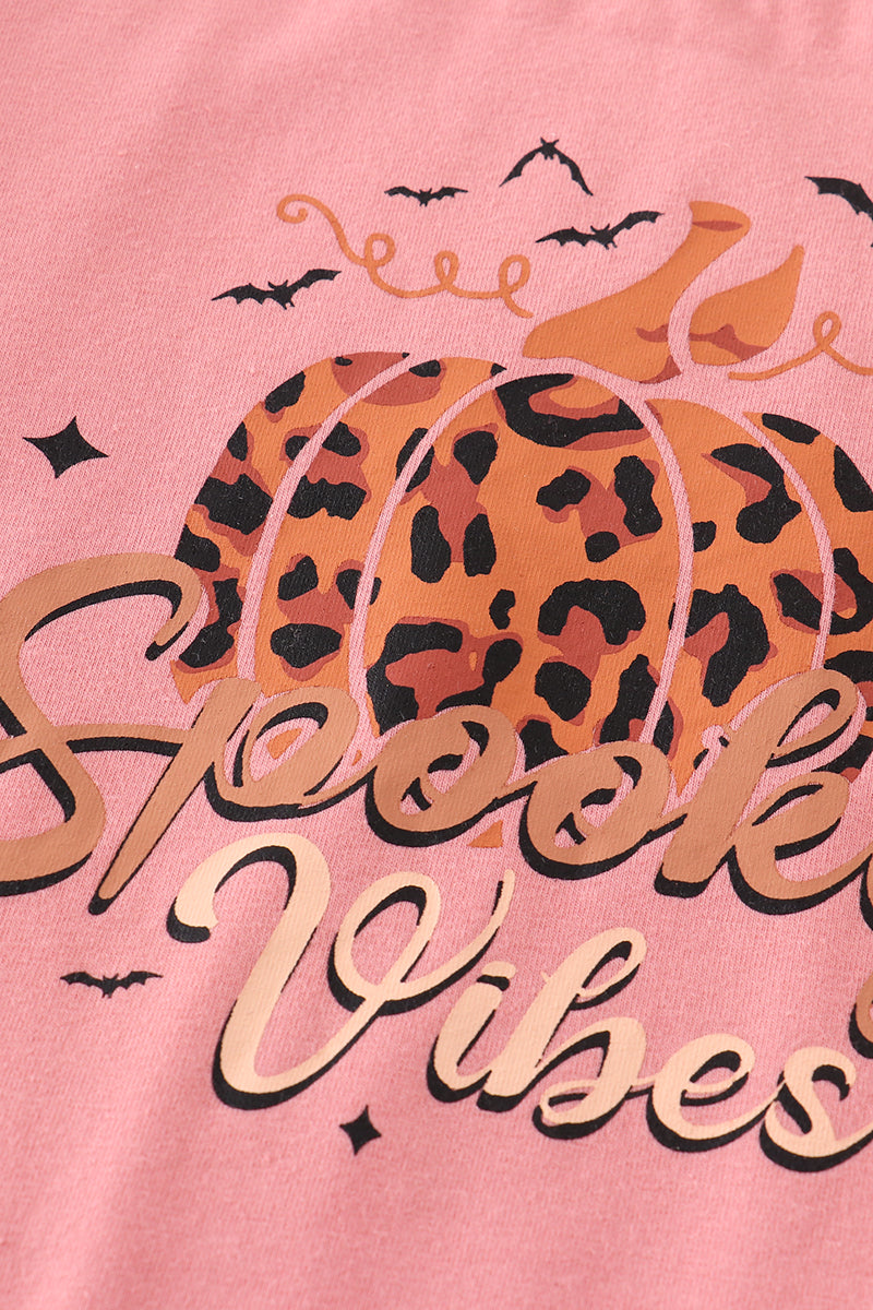 Coral Leopard Pumpkin Shirt