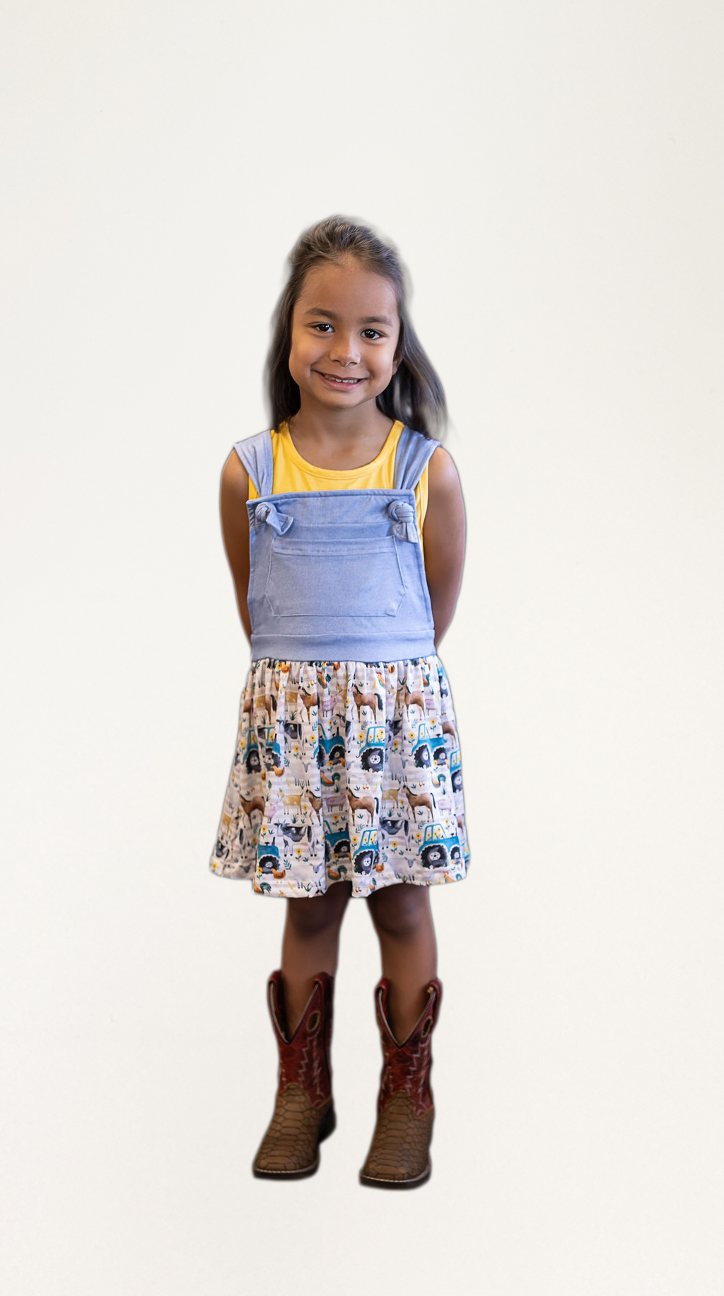 Down On The Farm Overall Dress Set