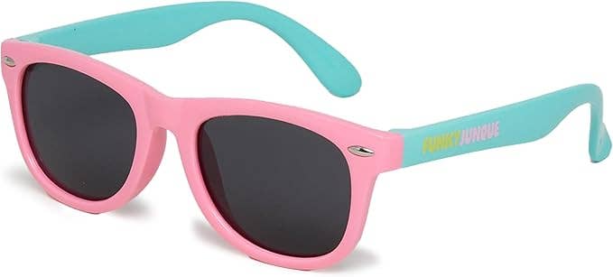 Toddler Flexible Wire Pink/Turquoise Smoke Lenses Sunglasses Ages 2-7
