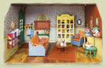 Miniature Sam & Julia mouse living room with furniture and decor.