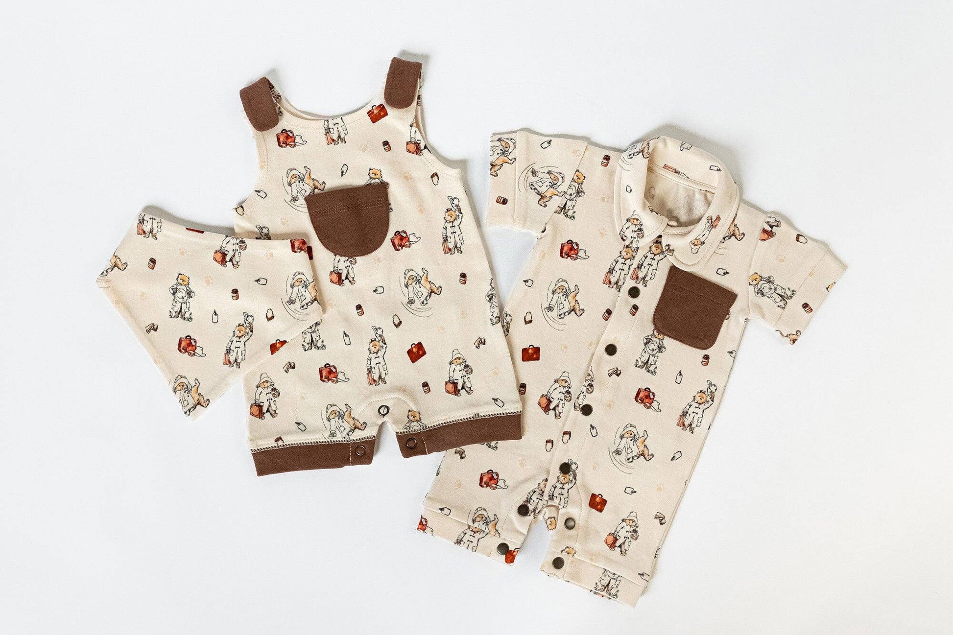 Baby Paddington bear collection on a white background