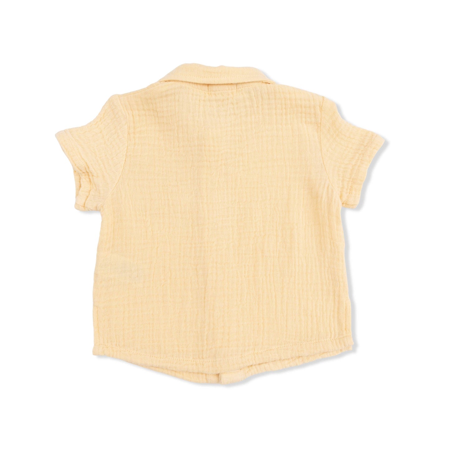 Back of Yellow sleeveless shirt on a white background