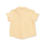 Back of Yellow sleeveless shirt on a white background