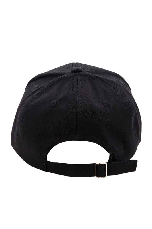 Black baseball cap on a white background