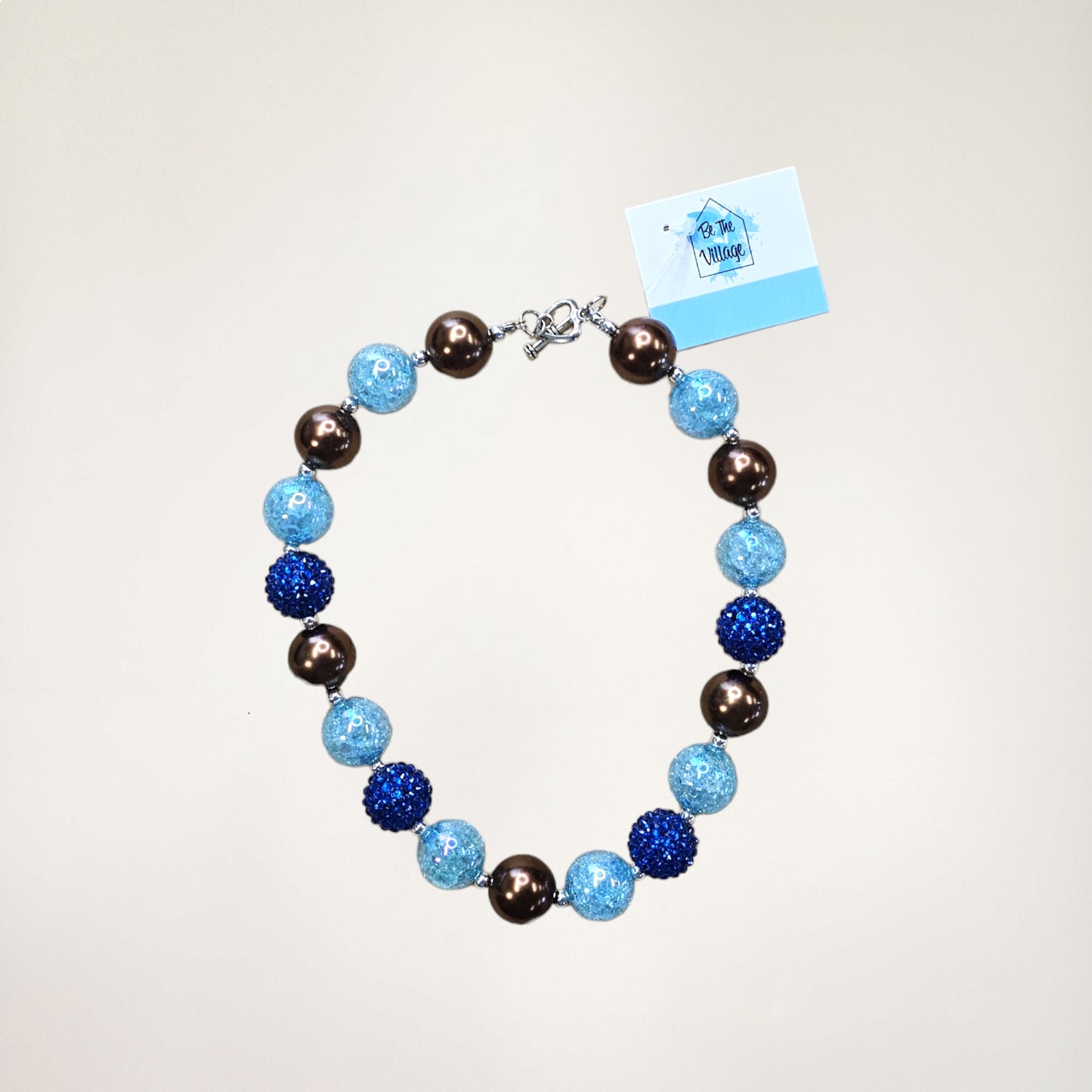 Blue and Brown Ball Game Necklace