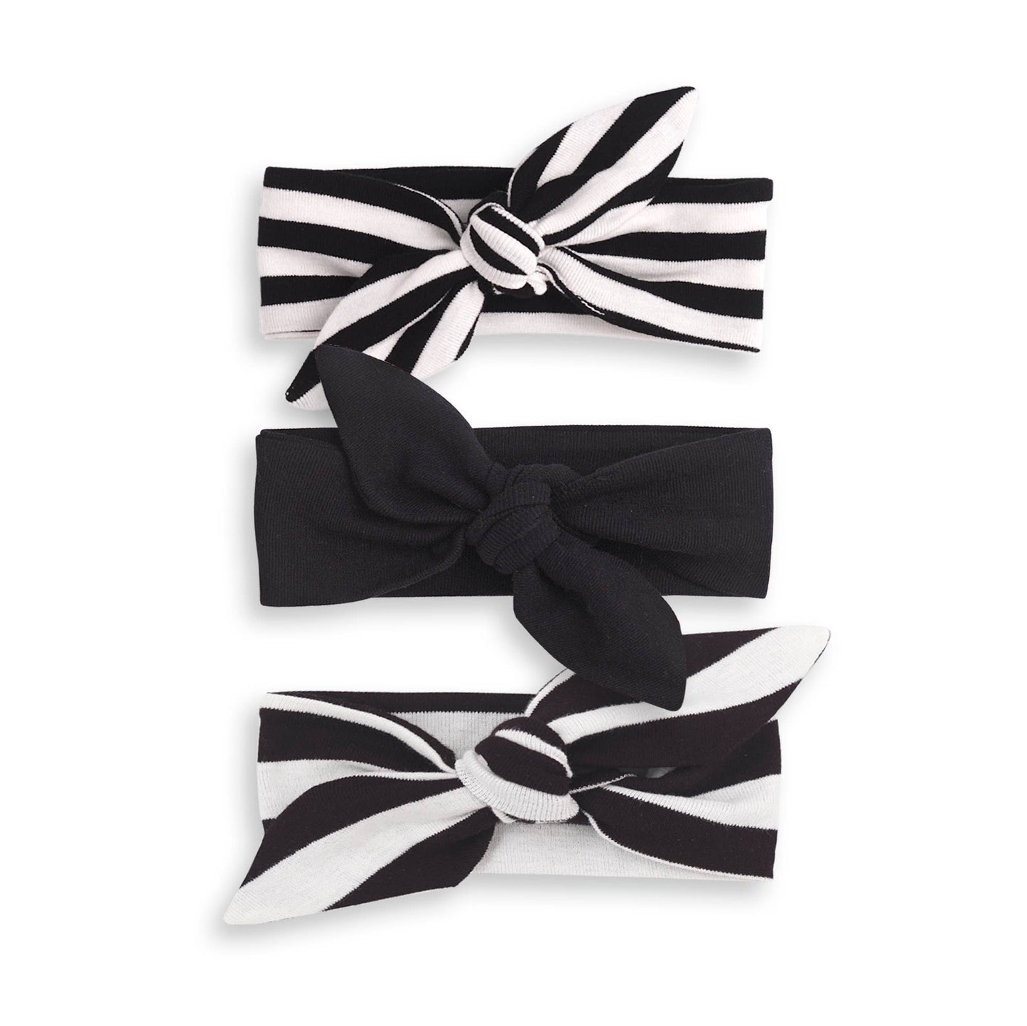 Riley Baby Girl's Black Stripe Cotton Headband: Thin Black Stripe