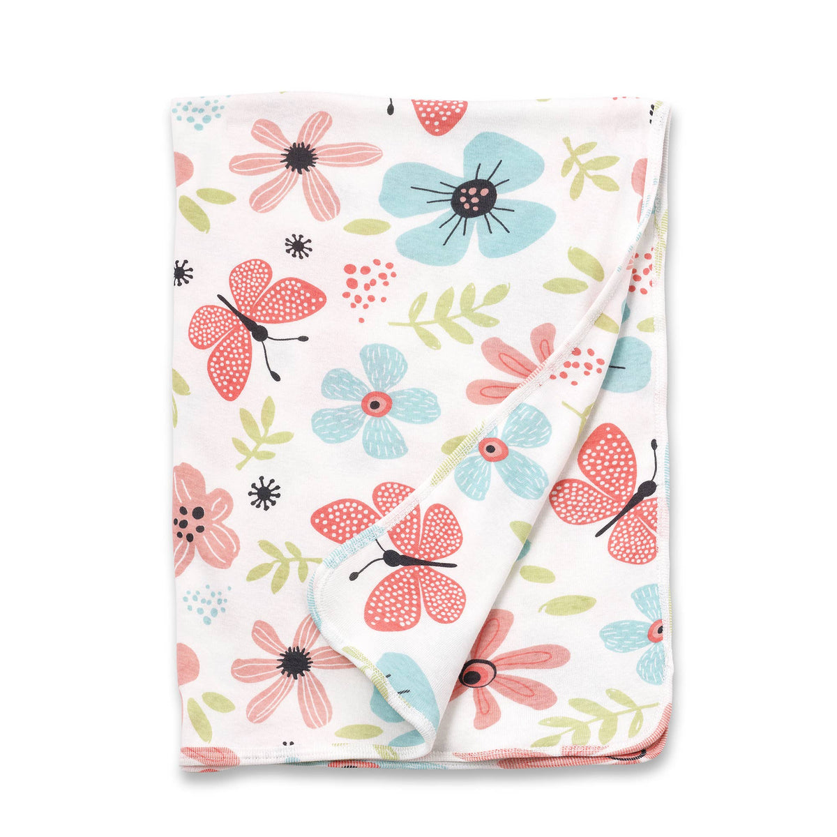 Maya Fluttering Blossoms Cotton Stroller Blanket