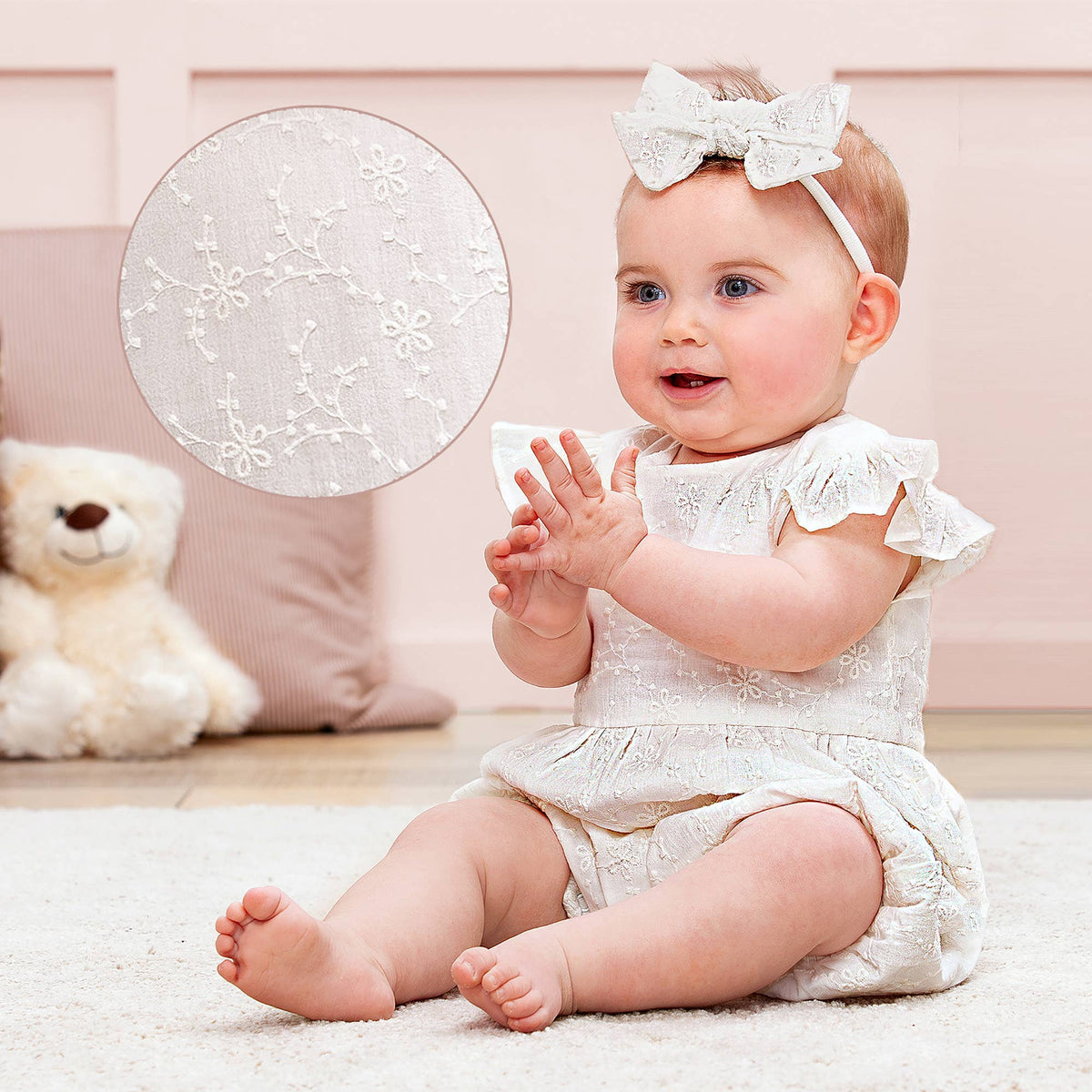 Lucy Embroidered Cotton Romper