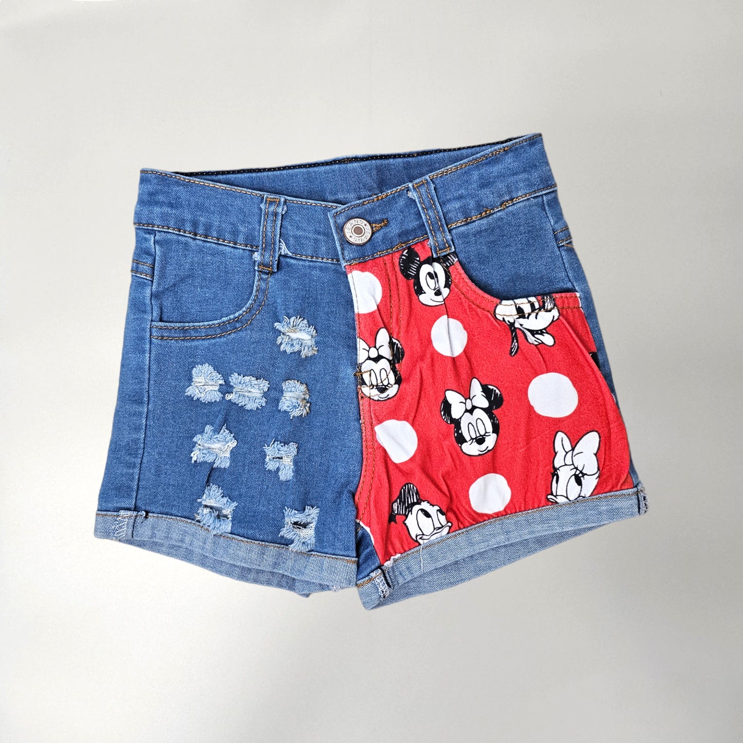 Girl Mouse Denim Short Set