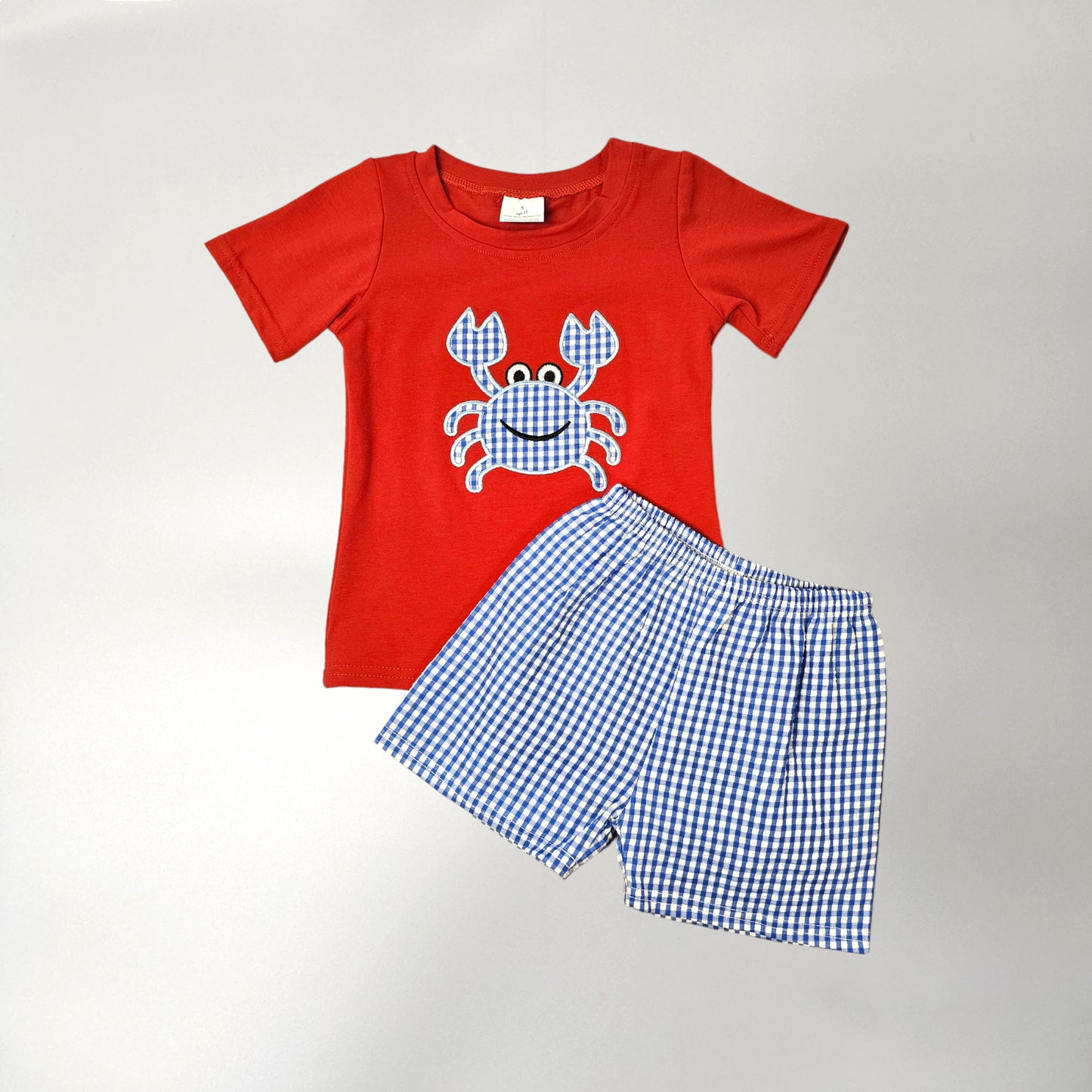 Embroidered Crab Short Set