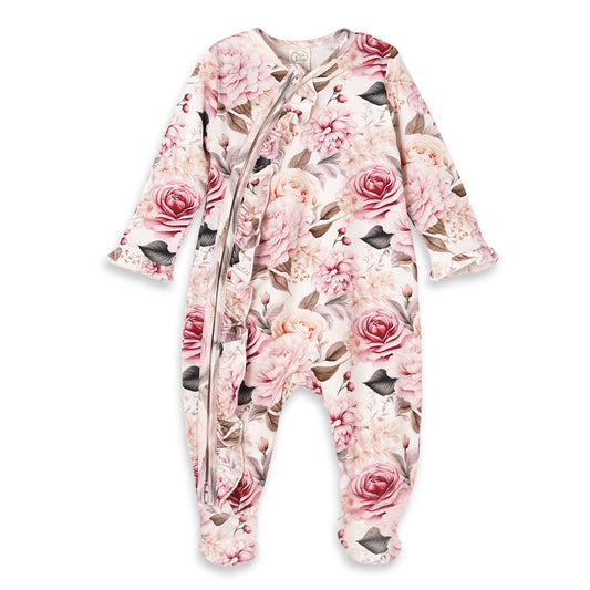 Raelynn Garden Bouquet Bamboo Zipper Romper
