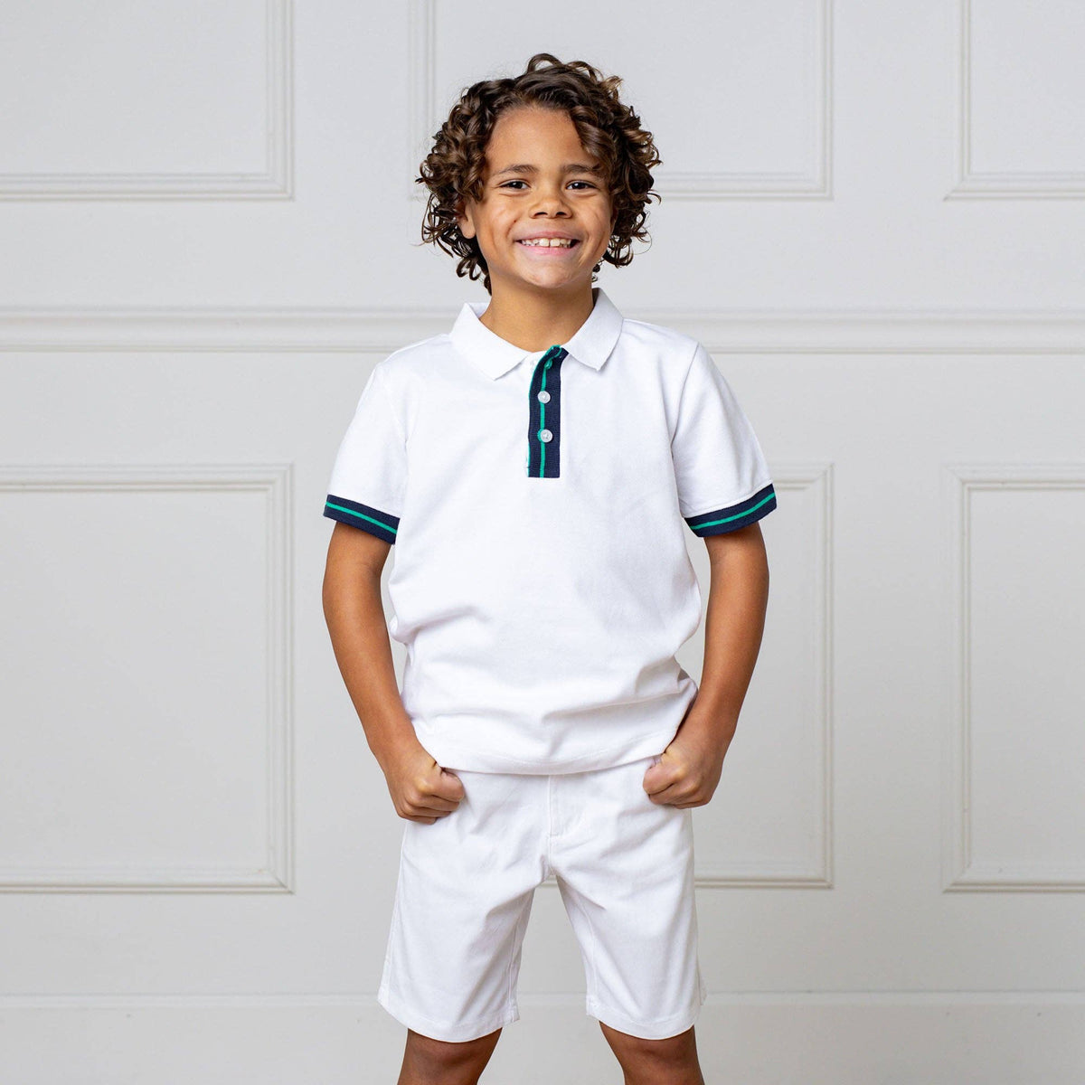 Ethan Organic Pique Polo: White