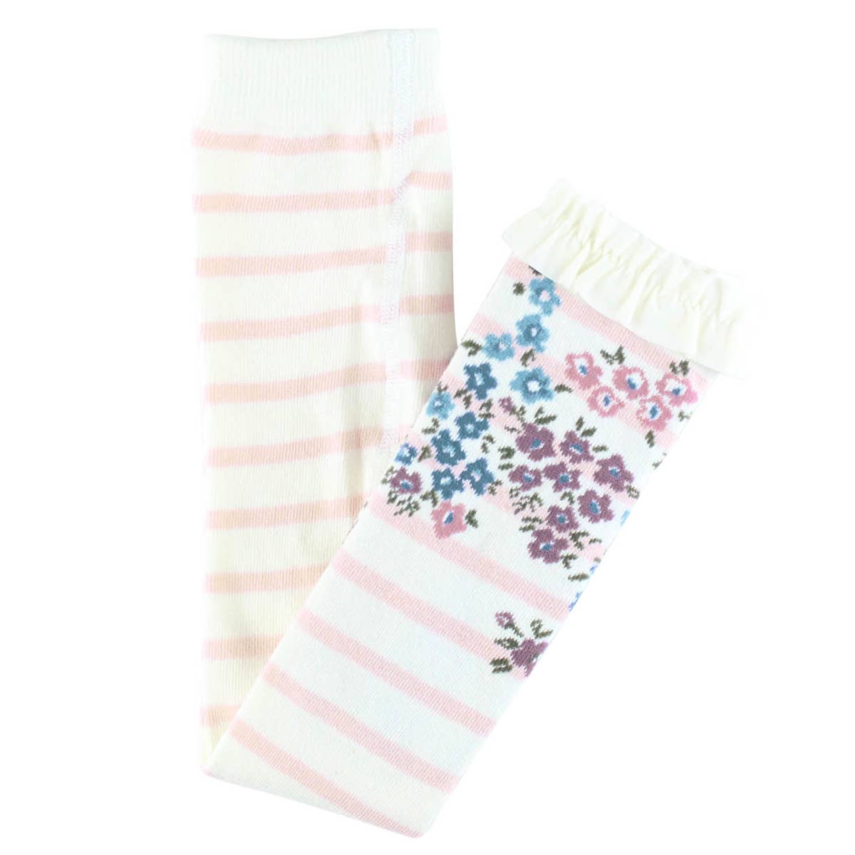 Zoe Ballet Pink Stripe Patterned Footless Ruffle Tights