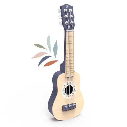 Children's guitar with a white background