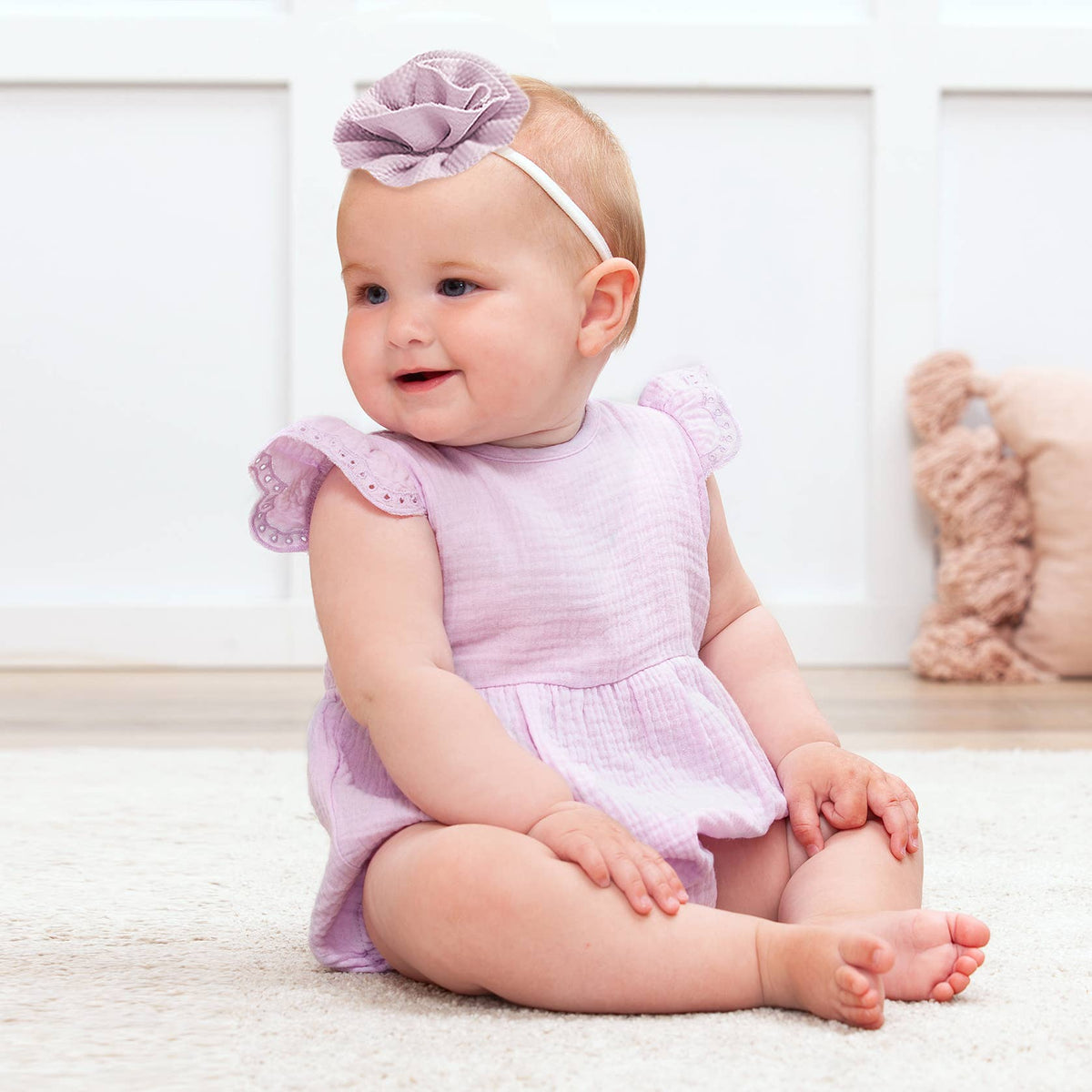 Emilia Lavender Bubble Gauze Bodysuit