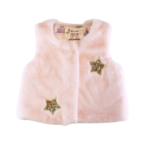 Millie Sequin Star Furry Vest