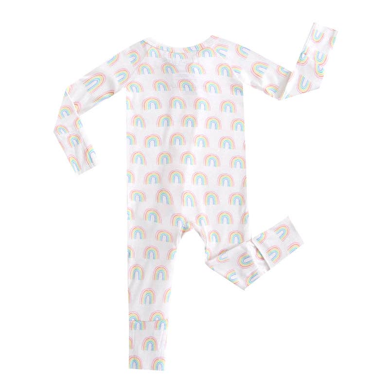Taylor Rainbow Zippered Bamboo Romper