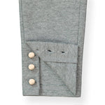 Gray leggings with buttons on a white background