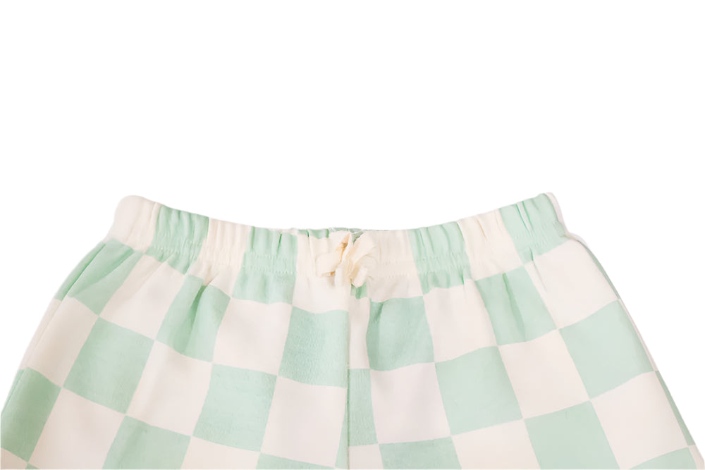 Sage checkered lounge pants pull tie