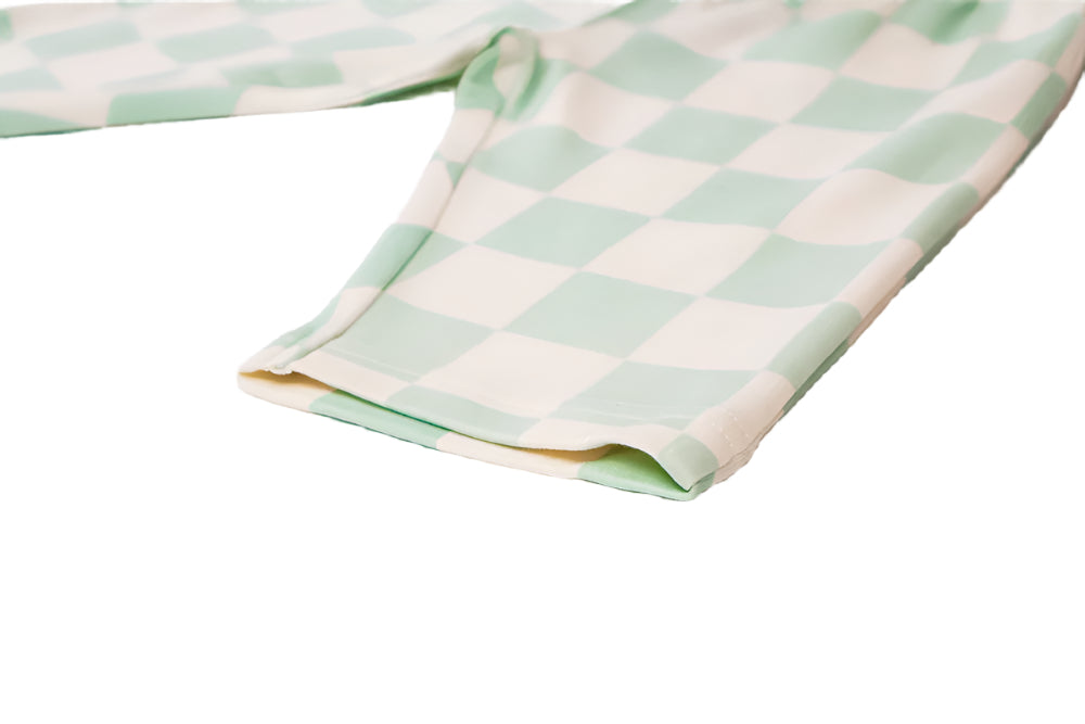 sage infant checkered lounge pants leg finish