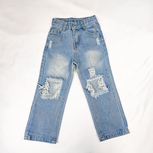 Gianna Ripped Hole Loose Fit Denim Pants