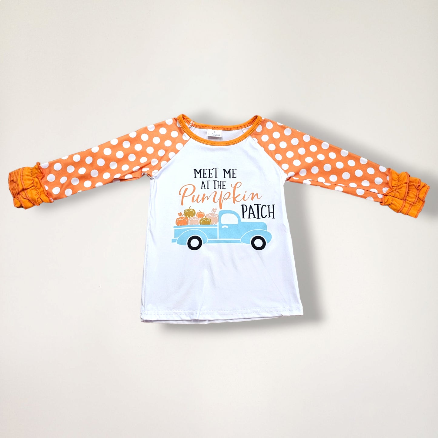 Pumpkin Patch Polka Dot Long Sleeve Top