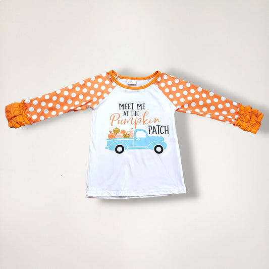 Pumpkin Patch Polka Dot Long Sleeve Top