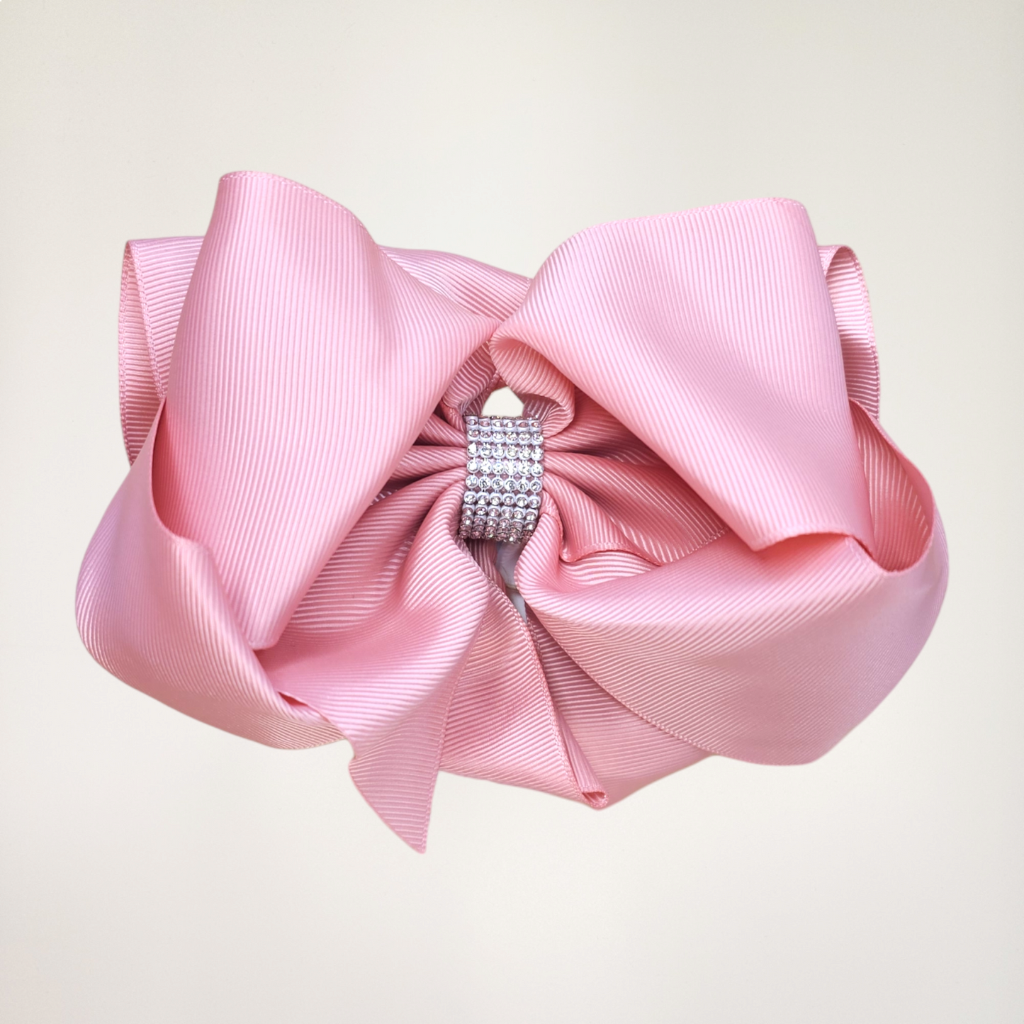 Rhinestone Hair Bow Clip - Dusty Rose