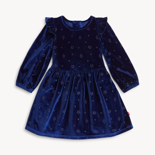 Blue Star velour girls dress