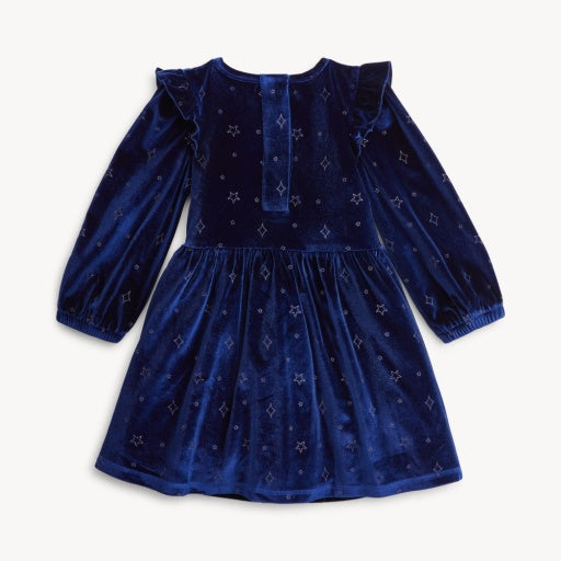 Blue Star velour girls dress