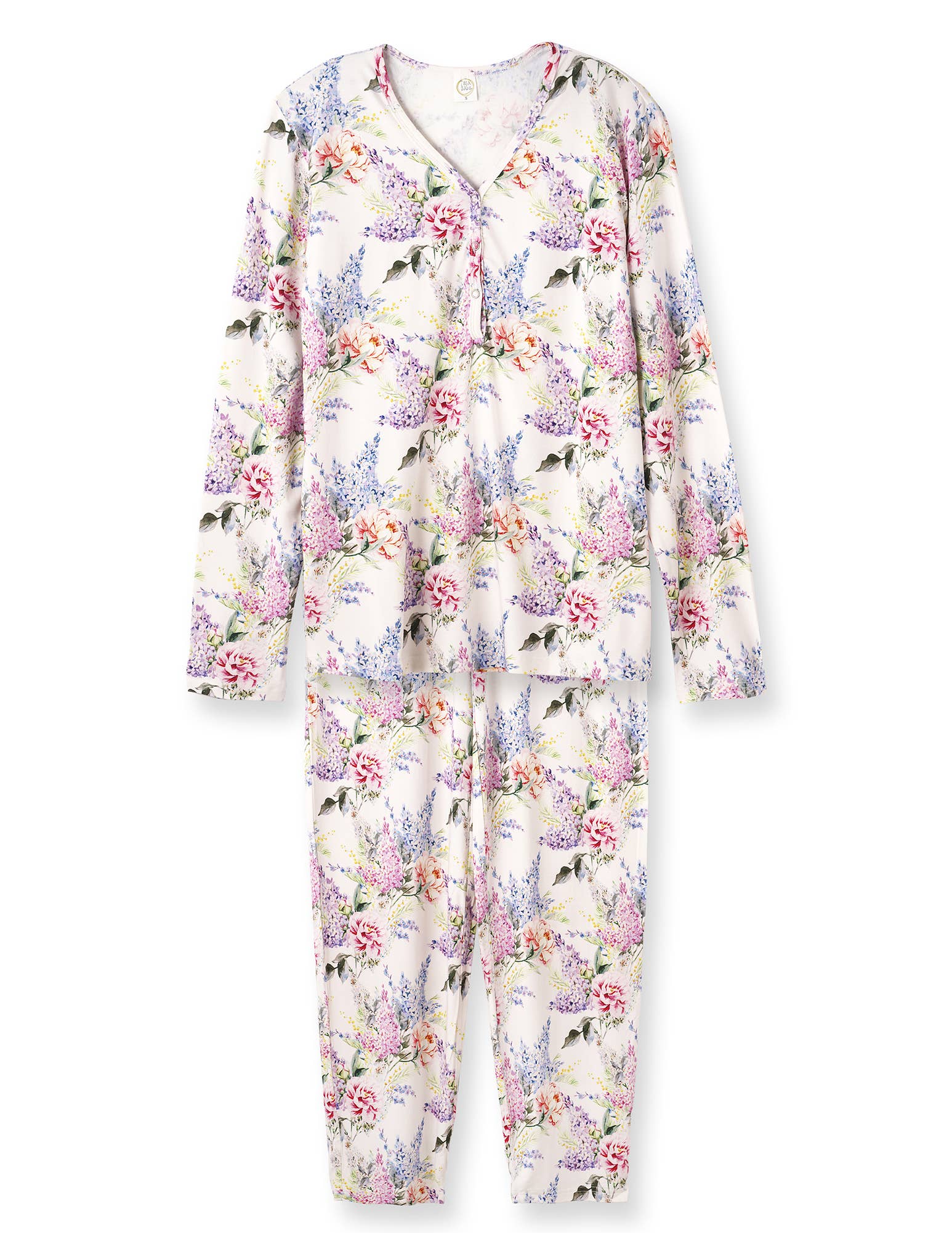 Floral-patterned onesie on a white background